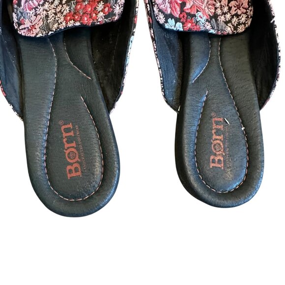Born Ingah Backless Slides Mules Flats Tapestry Floral Comfort Size 10 Women's - Picture 4 of 10
